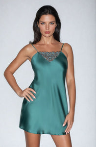 Romantic short satin nightdress