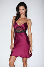 Elegant satin plum nighdress