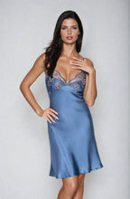 Elegant sapphire blue satin nightie