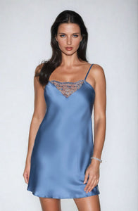 Romantic short satin nightdress