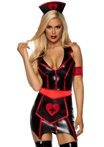 Naughty Nurse latex sexy costume