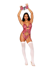 Bustier with heart embroidery and restraints