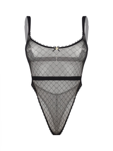 Sexy designer high waisted crotchess bodysuit