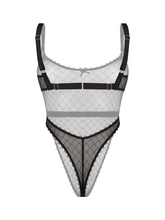 Sexy designer high waisted crotchess bodysuit