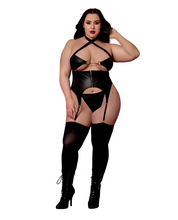 Faux leather bustier and G-String set