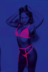 Glow in the dark lingerie - neon pink bra