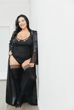 Ribbed thigh-high tights