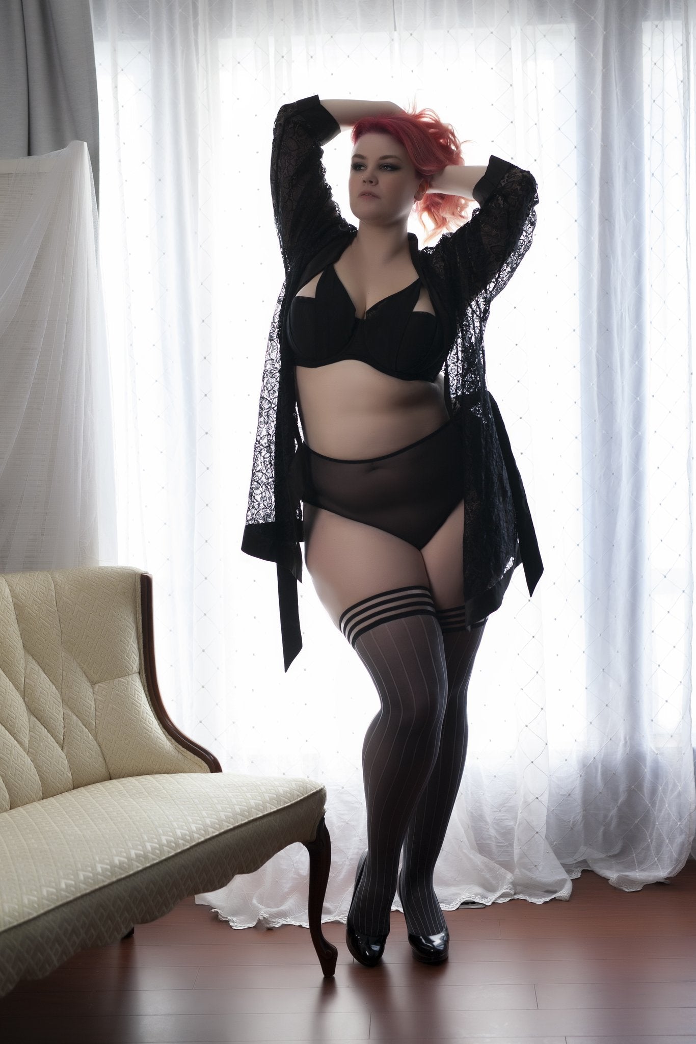 Plus size gray stockings