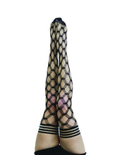 Irresistible layered fence net thigh highs