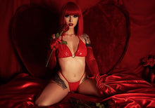 Satin long gloves