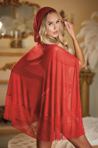 Lace and Mesh Cape with attached waist belt