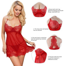 Gorgeous sheer mesh hot red babydoll set
