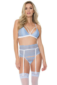 Feminine and flirty baby blue lingerie set