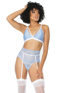 Feminine and flirty baby blue lingerie set