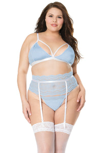 Feminine and flirty baby blue lingerie set