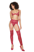 Sexy ruby red lace underwire soft demi cups