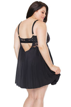 Sensual black lace babydoll set