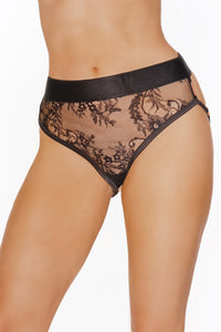 Ultra sexy open butt lace panty with chains