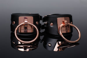 BDSM vegan leather handcuffs