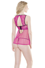 Gorgeous magenta mesh babydoll