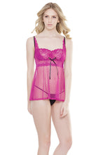 Gorgeous magenta mesh babydoll