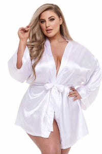 Satin plus size robe