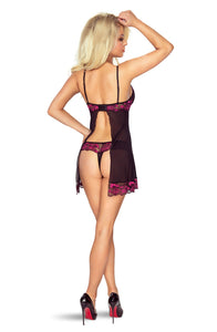 Gorgeous pink and black babydoll set
