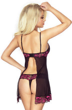 Gorgeous pink and black babydoll set