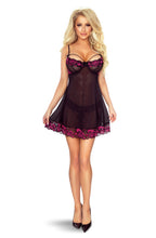 Gorgeous pink and black babydoll set