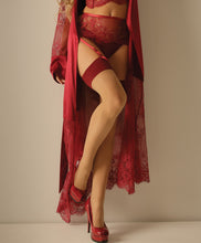 Red seamed stockings