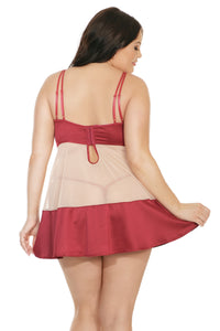 Plus size red floral nightdress