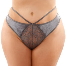 Caged Velvet Thong Panty with Keyhole Cut-Out Back