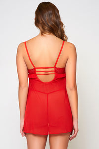 Red passion lace babydoll set