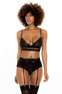 Three piece French lace lingerie set