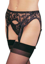Sheer lace suspender belt set