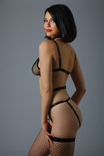 Sexy harness bodysuit with a choker