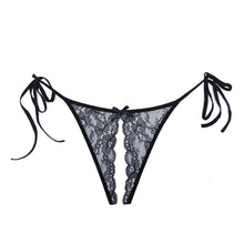Provocative tie side lace panty with open butt