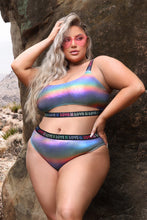 Holographic rave crop top set