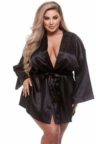 Satin plus size robe
