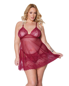 Holiday Soft Underwire Babydoll and Thong