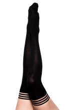 Ribbed thigh-high tights