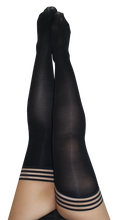 Ribbed thigh-high tights