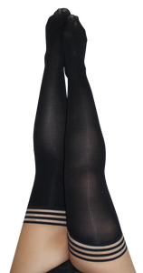 Ribbed thigh-high tights
