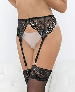 Black lace garter belt