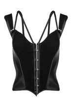 Wetlook lace corset with an impressive design