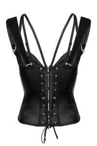 Wetlook lace corset with an impressive design