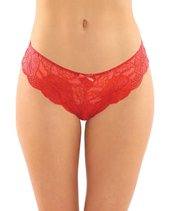 Sexy crotchless floral lace panty