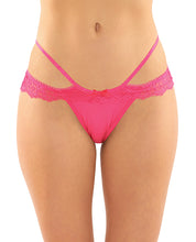 Strappy Lace & Microfiber Crotchless Panty
