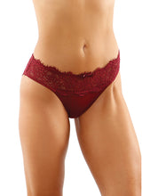 Lace and Mesh Bikini Panty with Lattice Cut-out Back