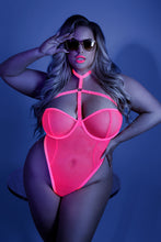 Glow Black Light Harness Mesh Body Suit Neon Pink